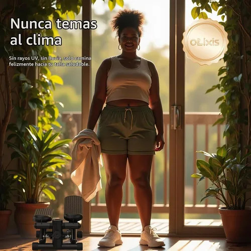 Vista 9 de OLIXIS Steppers para ejercicio en equipo de entrenamiento en casa, mini máquina de ejercicio para personas mayores, stepper de giro con bandas