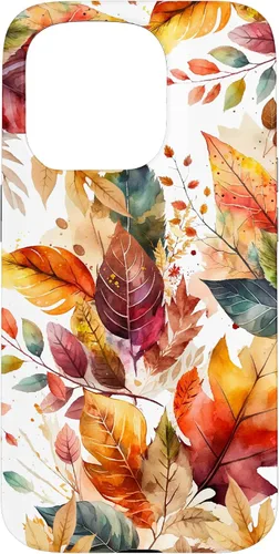 Vista 14 de Funda para iPhone 16 Aesthetic Autumn Fall Colorful Leaves Watercolor Art