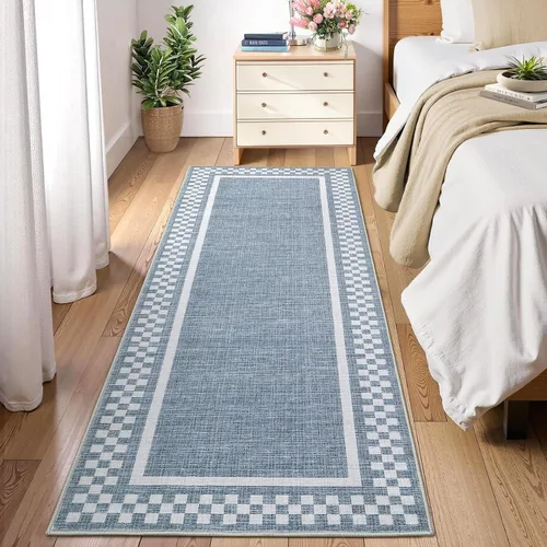 Vista 82 de GarveeHome Alfombra lavable de 5 x 7 pies para sala de estar, alfombra Beige festoneado