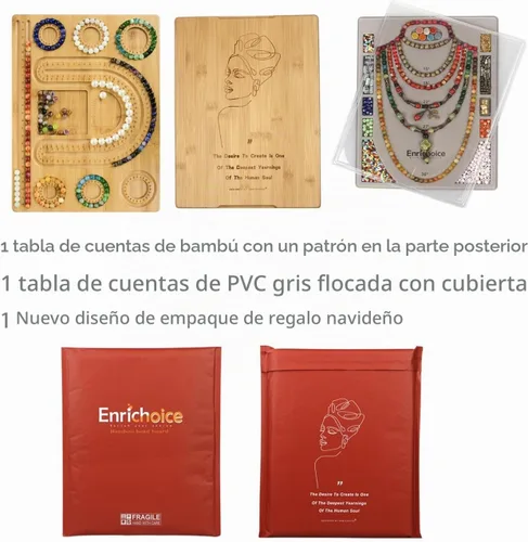 Vista 2 de Enrichoice Conjunto de tableros de cuentas multifuncionales para la fabricación de joyas de diseño con cubierta, hermosa inscripción en la parte