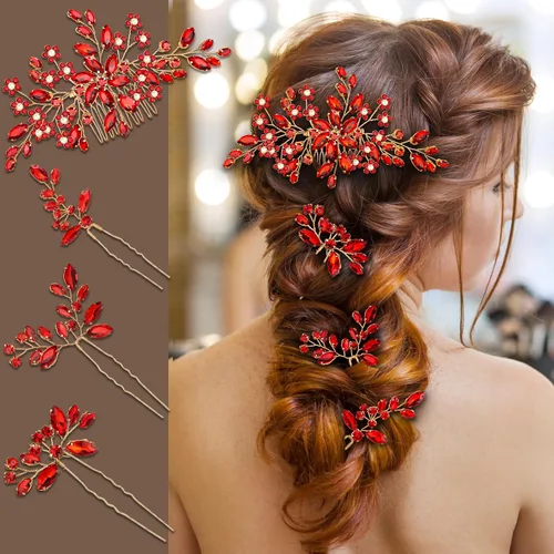 Vista 8 de Accesorios para el cabello de la boda, pieza nupcial, tocado para la novia, peine de novia (Negro)