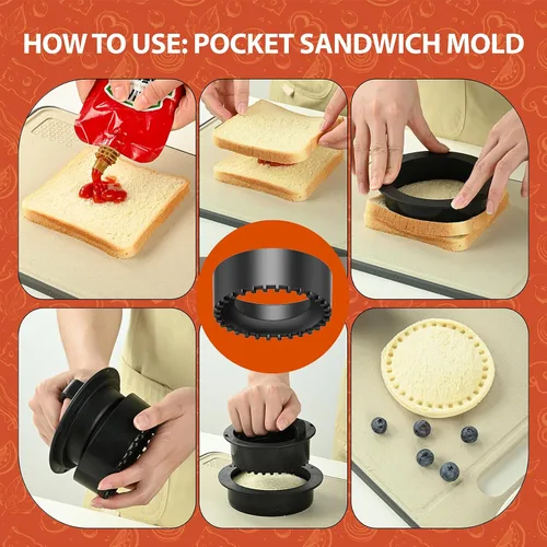 Vista 3 de Pisol Hamburguesa Burger Press Patty Maker Slider con 100 piezas de papel