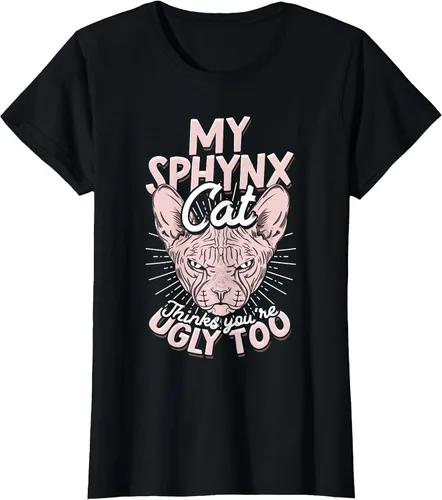 Vista 45 de My Sphynx Cat Thinks You're Ugly Too Pet Hairless Cat Sphynx T-Shirt Asphalt Grey