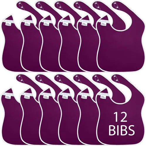 Vista 13 de Baberos grandes impermeables Colección Pastel - 4pk, 12pk, 48pk