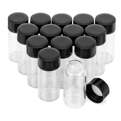 Vista 20 de 20pcs Colección de Muestra Líquida Borwn Botellas de Vidrio Frascos Tapón Tornillo Capacidad 0.1 fl oz Ámbar