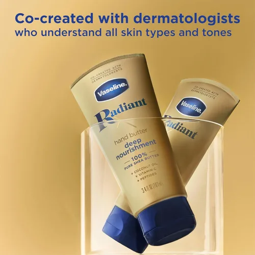 Vista 6 de Vaseline Lotion, Radiant X Deep Nourishment - Mantequilla de manos para piel seca + barra de terapia labial original Vaseline para labios secos