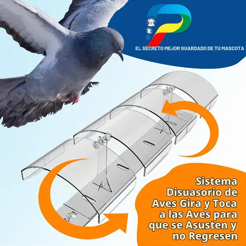 Vista 3 de Sistema disuasorio de pájaros, policarbonato resistente a los rayos UV, a prueba de palomas sin crueldad, de larga duración, adecuado para balcones