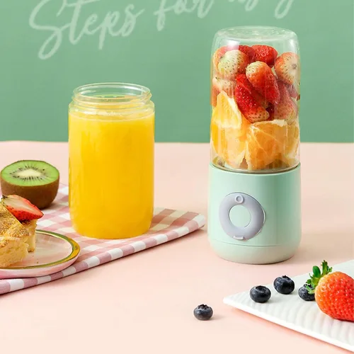 Vista 6 de Taza mezcladora portátil, exprimidor de frutas y verduras, licuadora portátil para jugo fresco, licuadora de jugo fresco, licuadora eléctrica