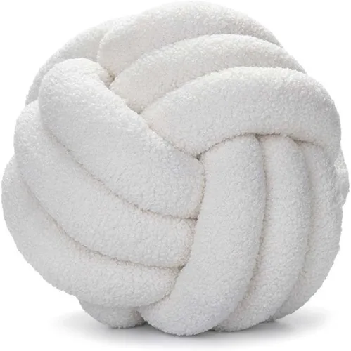 Vista 3 de Cyprinus Carpio Almohada de forro polar de peluche, tejida a mano, almohada de respaldo para sofá, sala de estar, estudio, cojín redondo para mesita