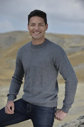 Vista 3 de Gamboa Alpaca Sweater for Men Light and Softness Wool Pullover Crewneck Knitted Fall Winter Sweaters