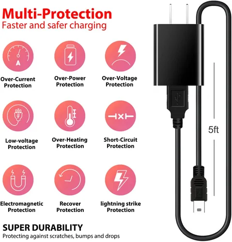 Vista 5 de Cable de carga de 5 pies, adaptador de fuente de alimentación de CA compatible con Texas Instruments TI-84 Plus CE, calculadora gráfica TI Nspire CX