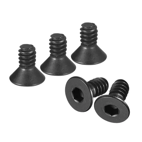 Vista 11 de uxcell Tornillos de Cabeza Plana con Hexágono Interior #4-40x1, Tornillos de Cabeza Plana Avellanada con Hexágono Interior de Acero al Carbono Grado