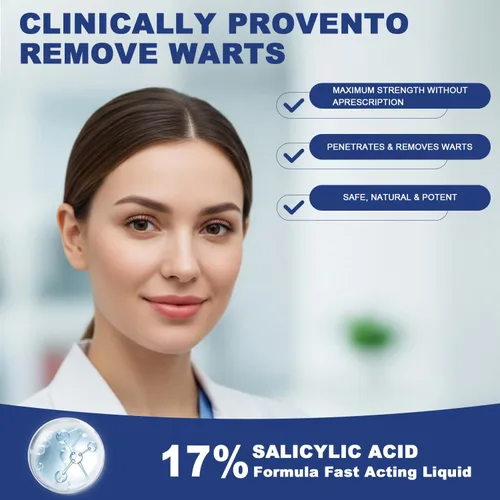 Vista 3 de HEALMUSZ Removedor de verrugas, removedor de maíz de piel de ácido salicílico de acción rápida al 17% para verrugas plantares, verrugas genitales.