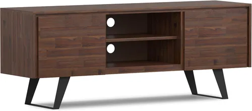 Vista 16 de SIMPLIHOME Lowry - Soporte para TV, consola de madera maciza de mango de 72 pulgadas de ancho en chapa de roble, moderno centro de entretenimiento