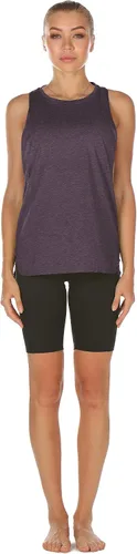Vista 2 de icyzone - Camiseta deportiva sin mangas para mujer, con cuello alto y espalda cruzada, ideal para entrenamiento y yoga (paquete de 3)