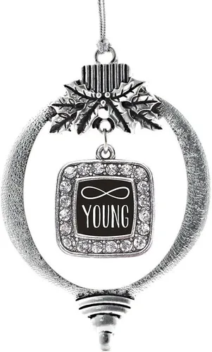 Vista 202 de Inspired Silver - Bon Voyage Cruise Ship Charm Ornamento – Adornos navideños cuadrados de plata con joyas de circonita cúbica