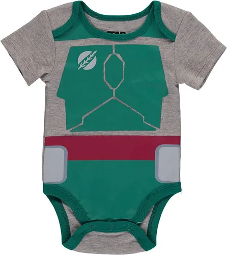 Vista 5 de Disney Paquete de cinco mamelucos de manga corta de Star Wars para bebés, ropa de bebé de Star Wars de una pieza, multipacksuit-ropa