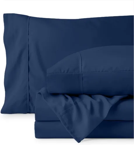 Vista 7 de Bare Home Sheet Set 1800 Ultra-Soft with 2 Pillowcases (Twin XL, Dark Blue)