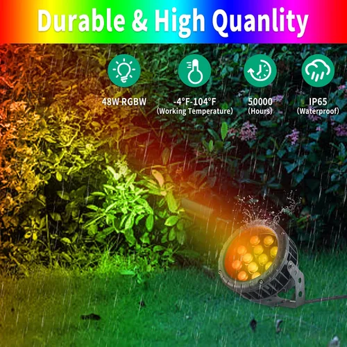 Vista 5 de Luces LED para lavadora de pared de 48 W, RGB 5000 K luz diurna que cambia de color con control remoto, barra de luz LED impermeable IP65
