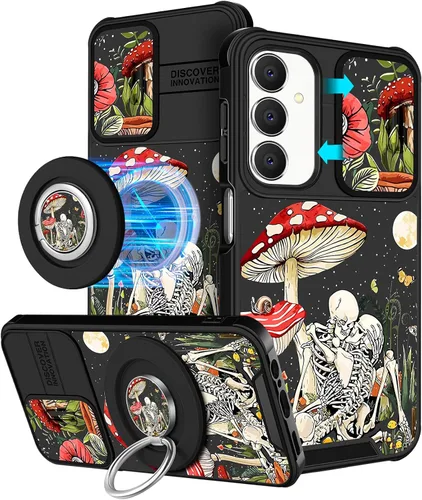 Vista 41 de Funermei Funda para teléfono Samsung Galaxy A15 5G - [2 en 1] Funda para teléfono de mujeres lindas chicas, diseño femenino de mariposa negra