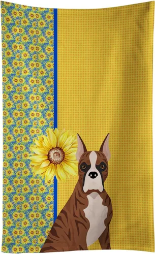 Vista 90 de Caroline's Treasures WDK5313KTWL - Toalla de cocina con diseño de girasoles de verano, color negro y tostado, Airedale Terrier, toalla de mano