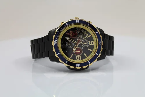 Vista 5 de Accutime Wonder Woman WW84 Reloj de acero inoxidable con cronógrafo de estilo buceador genuino para mujer o hombre (WOM8008SHW), Negro -, Superhéroe