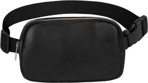 Vista 7 de VOROLO Fanny Pack For Women And Men Black with rope Negro