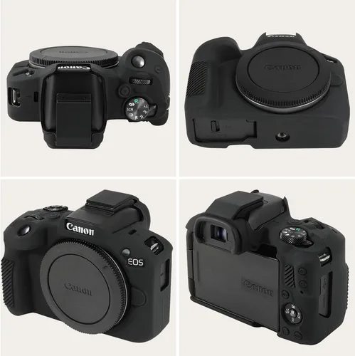 Vista 3 de BOVKE Funda protectora de silicona para cámara Canon EOS R50 sin espejo, funda suave para cámara Canon EOS R50, funda de video para vlogging, funda