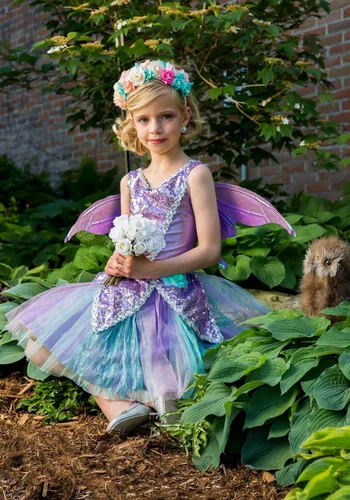 Vista 4 de Girl's Fairy Costume Fairy Wings and Dress for Girls