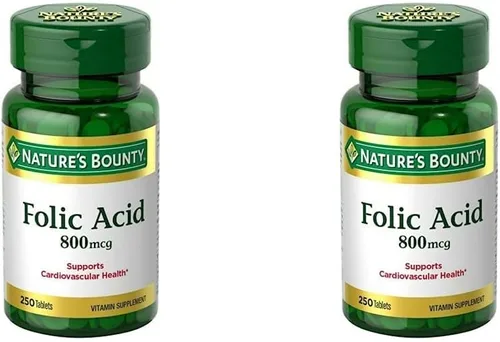 Vista 7 de Nature's Bounty Suplemento de Ácido Fólico, Apoya la Salud Cardiovascular, 800 mcg, 250 Tabletas