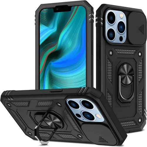 Vista 30 de Korecase Diseño para iPhone 12 Pro Max Kickstand Funda con cubierta de cámara de grado militar Caída de doble capa de cuerpo completo Protección a