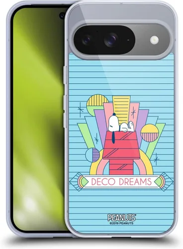 Vista 303 de Head Case Designs Snoopy Deco Dreams - Funda de gel con licencia oficial de Peanuts Blue Pattern [protección de grado militar] compatible con Google