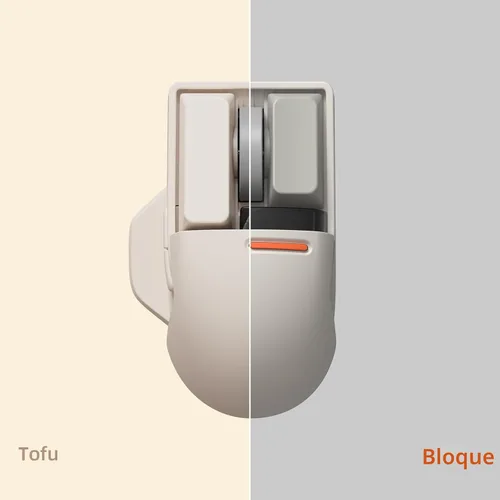 Vista 2 de LOFREE Touch PBT - Ratón inalámbrico con receptor USB, Bluetooth, conexión por cable, recargable, 4000 DPI con pantalla OLED, compatible