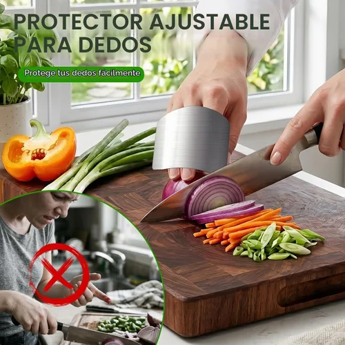 Vista 5 de Protector de dedo de acero inoxidable, protector de dedo ajustable universal protector de dedos, protectores de dedos para cortar alimentos