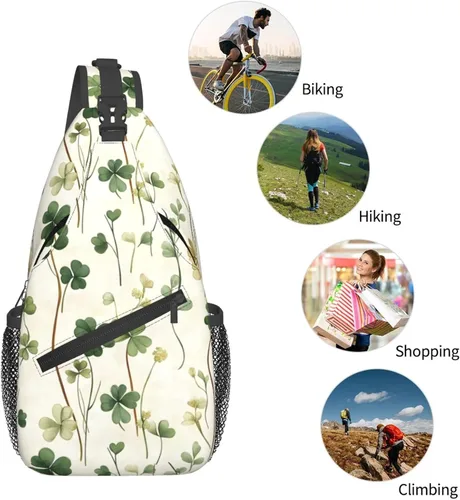 Vista 5 de Small Crossbody Bags for Women Men - Vintage Grass Green Print Adjustable Shoulder Bag Fanny Packs Belt Sling Bag Crossbody Purses Backpack for