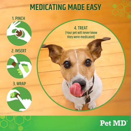 Vista 3 de Pet MD Wrap A Pill Paste - Pastilla con sabor a tocino para perros, crea un bolsillo para ocultar pastillas y medicamentos, 59 porciones Haz un