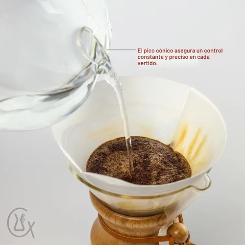 Vista 3 de CHEMEX Hervidor de agua de vidrio soplado a mano, 2 cuartos de galón