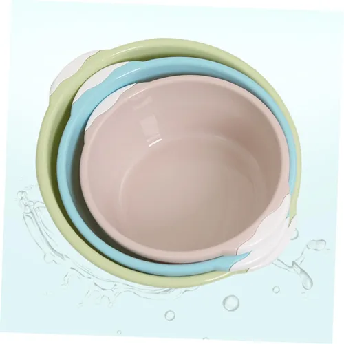 Vista 7 de Healifty Lavabo clásico de 2 piezas, azul, 13.6 x 11.2 in, estilo granja, plástico, independiente, rectangular, drenaje central, acabado pintado
