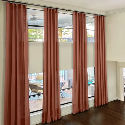 Vista 16 de ChadMade Cortinas de lino de 216 pulgadas de largo, 2 paneles de 52 pulgadas de ancho x 216 pulgadas de largo, color gris carbón, bolsillo para # 16