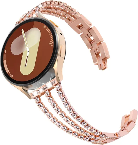 Vista 11 de Surace Galaxy Watch 40mm Correa con enlaces de diamantes brillantes para mujer - Negro
