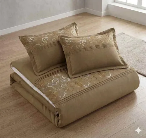 Vista 3 de Royal Bedding Ginebra - Juego de funda de edredón bordada de 3 piezas, tamaño King/California King, 100% algodón, 300 hilos