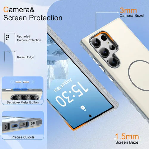 Vista 472 de Jshru Funda para Samsung Galaxy S26 Plus/Galaxy S25 Plus: para Galaxy S24 Plus [compatible con Magsafe] [2 protectores de pantalla HD] cubierta