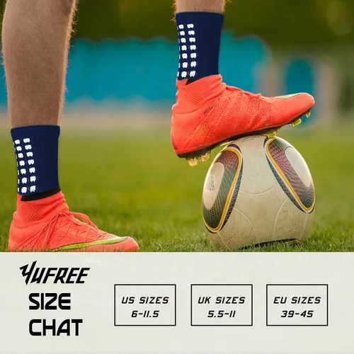 Vista 5 de Yufree Calcetines de fútbol para hombre, antideslizantes, almohadillas de agarre antideslizantes para fútbol, baloncesto, deportes, 4 pares