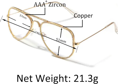 Vista 4 de Moca Jewelry - Gafas de hip hop con diamantes de imitación de diamantes de imitación con marco de metal de cristal para hombres y mujeres