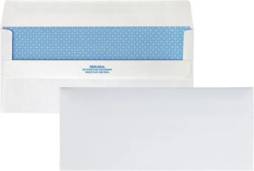 Vista 6 de Quality Park #10, Redi-Seal Security Tint Business Envelopes, Self-Seal, 24-lb, White, 500/Box (11218) (Pack of 5)