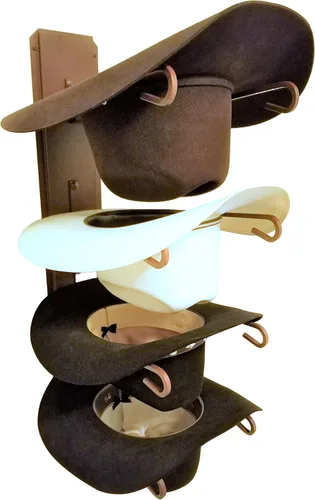 Vista 2 de American Made - Perchero para sombreros de vaquero de 4 niveles, soporte para sombreros de cuatro niveles, acero con recubrimiento en polvo