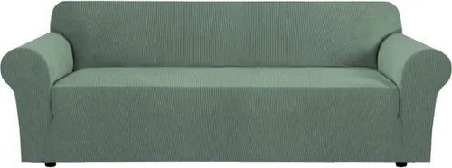 Vista 49 de H.VERSAILTEX Funda elástica para sofá, fundas suaves para muebles de 3 cojines, con tela jacquard gruesa a cuadros con parte inferior elástica, sofá