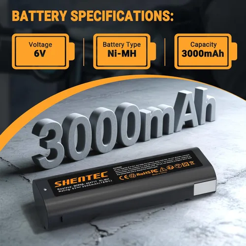 Vista 3 de Shentec - Paquete de 2 baterías de 3000 mAh 6 V compatibles con 404717 B20544E BCPAS-404717 404400 900400 900420 900600 901000 902000 B20720