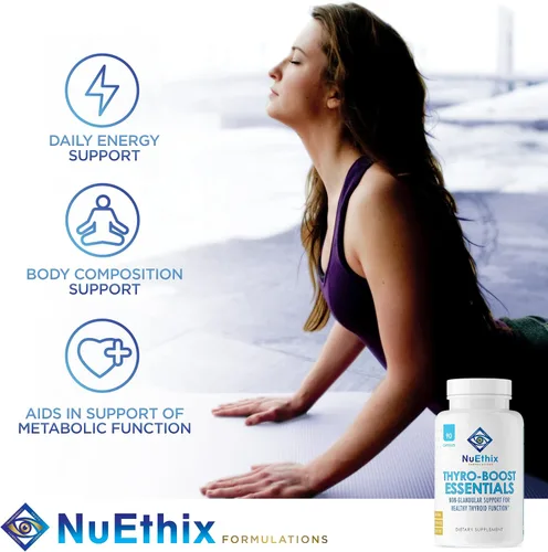 Vista 4 de NuEthix Formulations Paquete de suplemento de apoyo para cortisol y tiroides: suplemento Cort-Eaze Cortisol Control Supplement, 60 cápsulas, 30