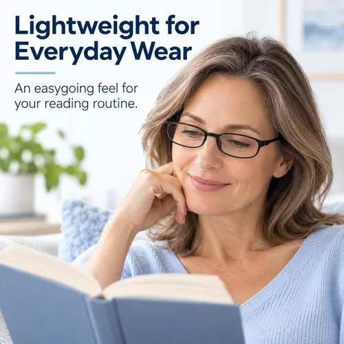 Vista 7 de Calabria 718 Flexie Oval - Gafas de lectura para hombres/mujeres, lectores flexibles, ligeros y duraderos, marco TR-90 de poder único plegable Ébano